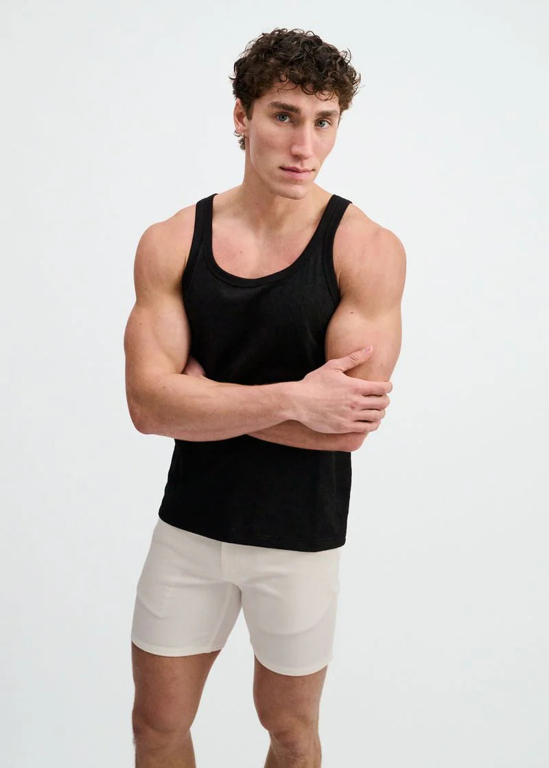 Floral Textured Knit Tank (Black)