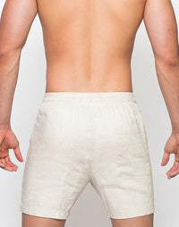 Breezy 6” Classic Linen Shorts (Beige)