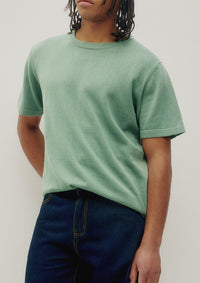Linen Knit Tee (Aqua)