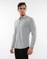 Solid Stretch Performance Shirt (Silver Grey)