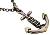 Antique Gold Plated Stainless Steel Anchor Pendant