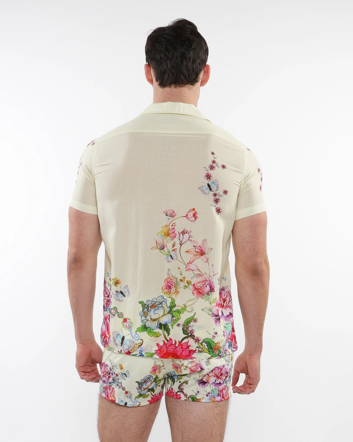 Woven Modal Border Shirt (Cream Floral)