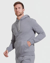 Hooded Pullover Fleece French Terry (Heather Gray)