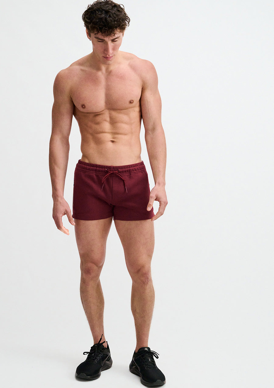3.5" Retro Knit Gym Shorts (Wine)