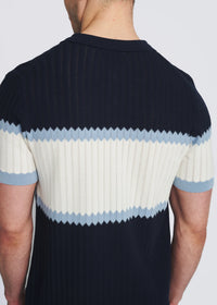 Silk/Tencel 3-Button Polo (Navy/Marina)