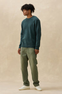 Textured Knit Crew (Spruce)