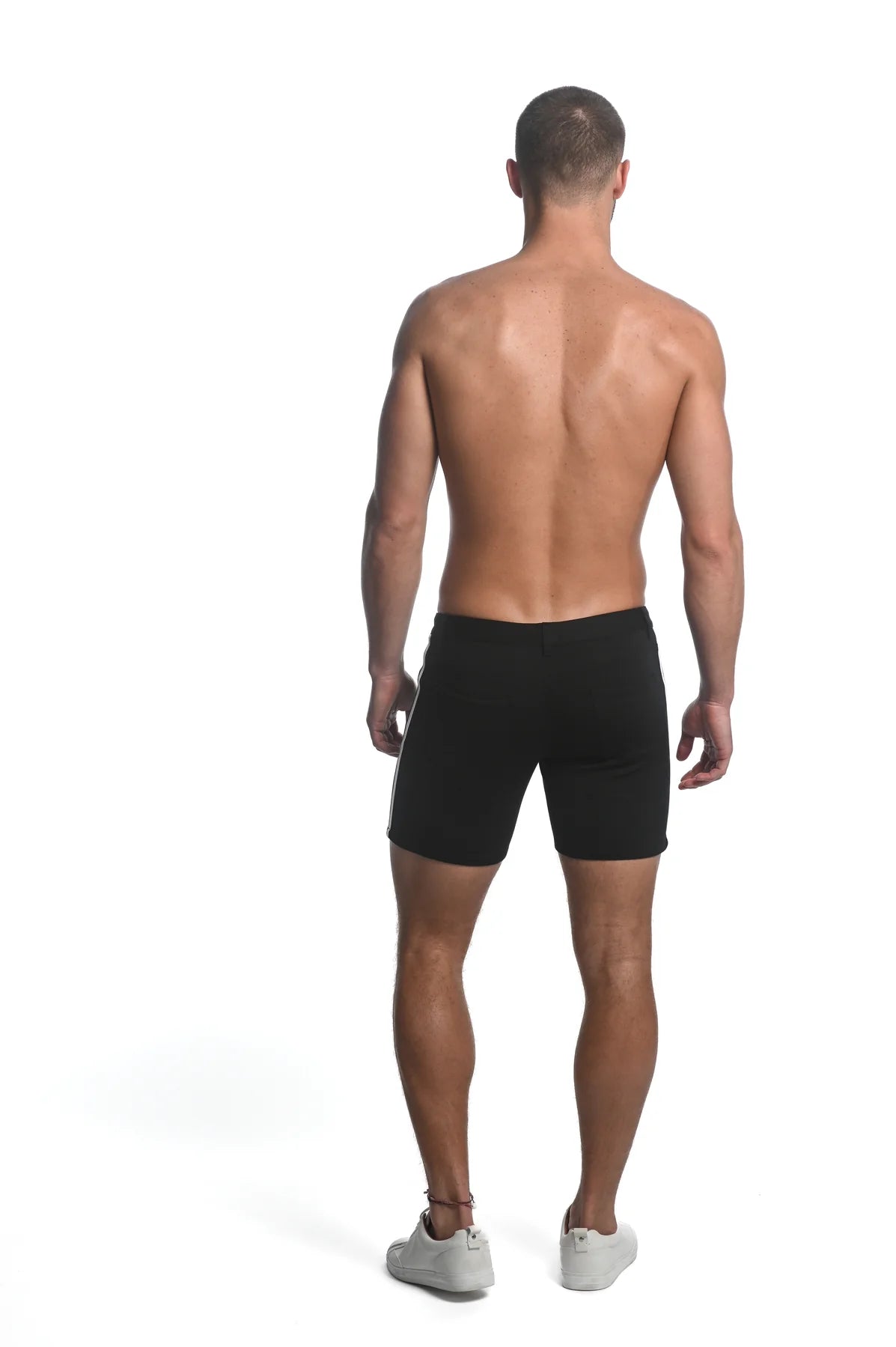 Stretch Knit Shorts w/Side Tape (5" inseam) (Black)