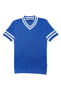 Cable Knit Shirt (Royal Blue)