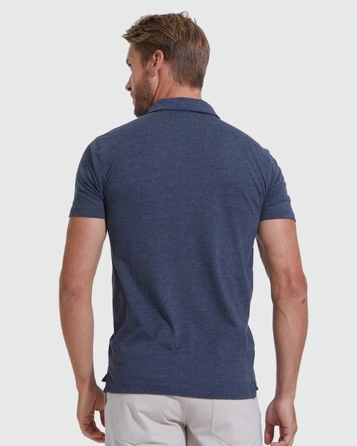 Short Sleeve Polo (Heather Navy)