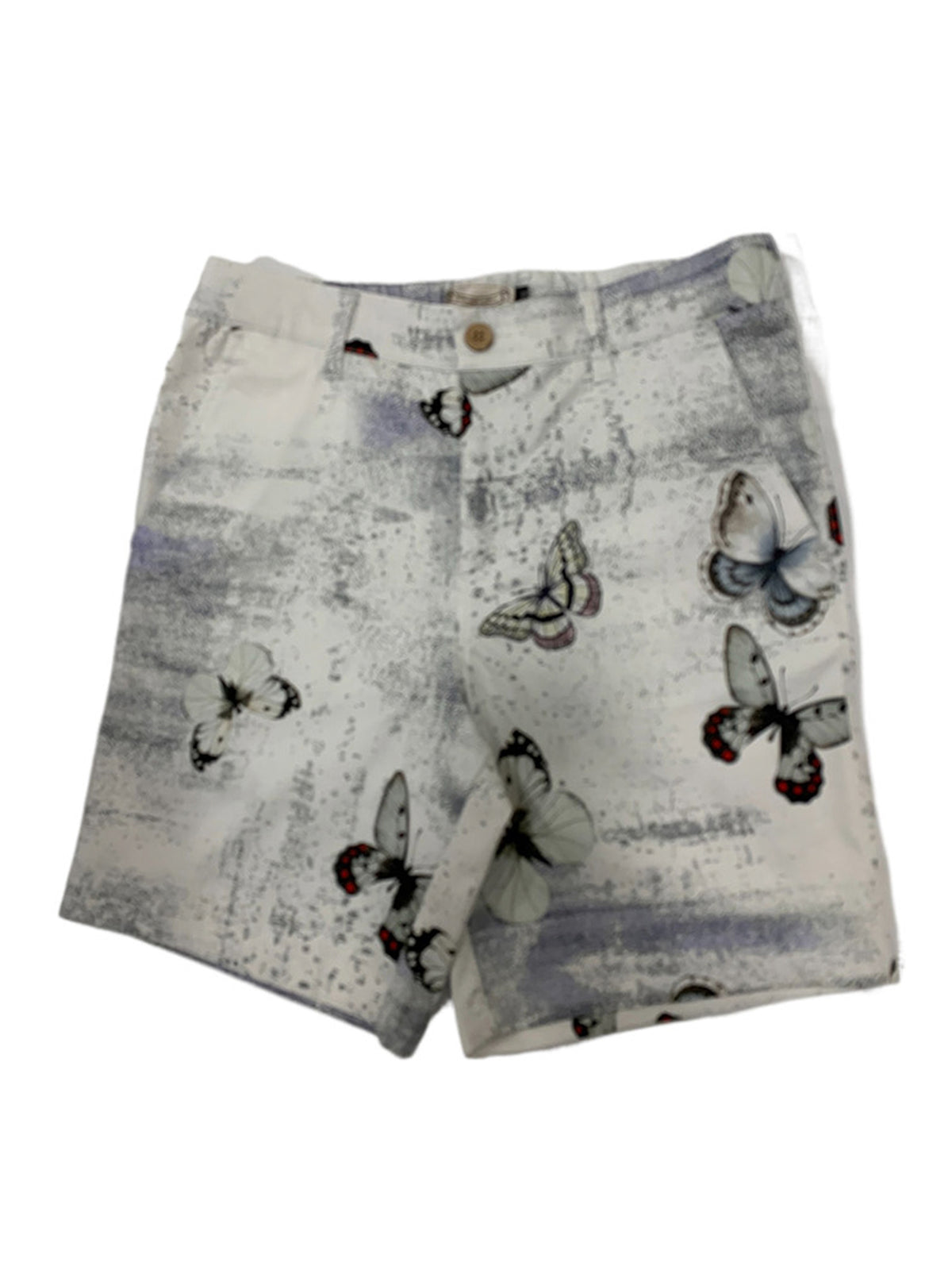Black & White Butterfly Stretch Cotton Shorts