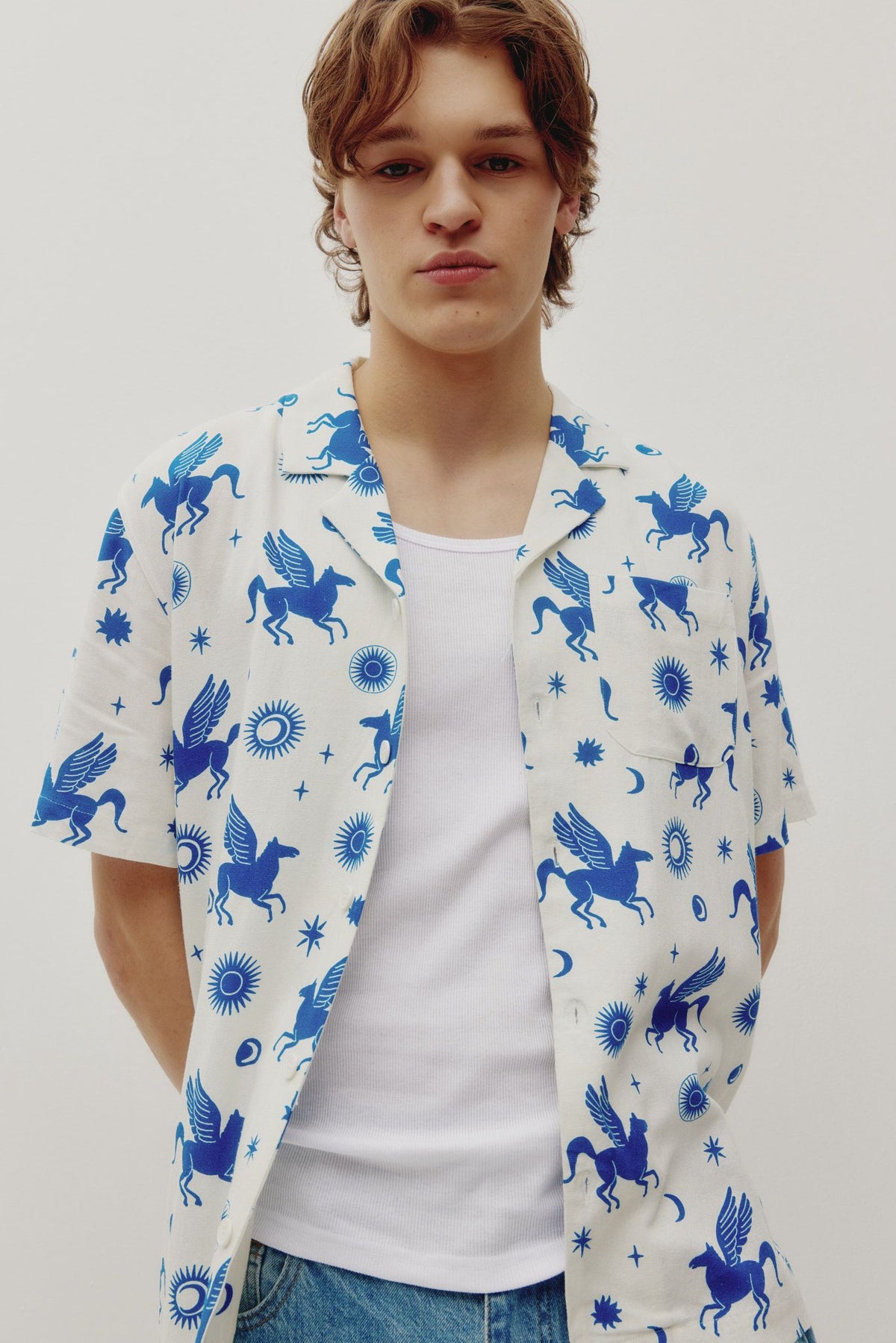 Linen Yacht Shirt (Pegasus Cream)