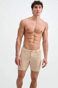 5" Stretch Knit Jean Short (Crust)