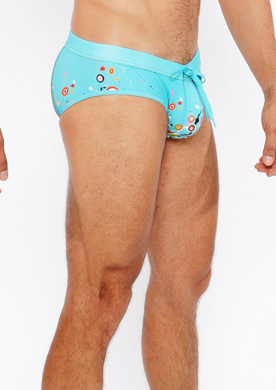 Printed Swim Brief (Sky Circle Burst)