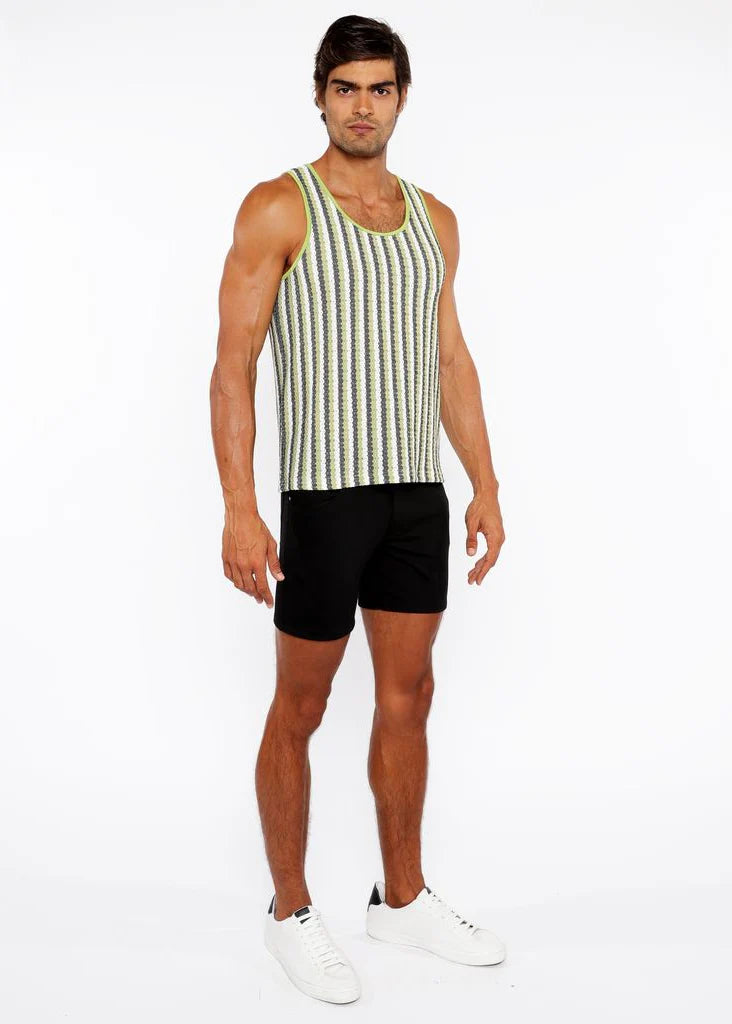Open Knit Tank Top (Olive/Midnight)