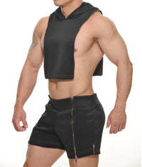 Pax Cropped Hoodie (Black)