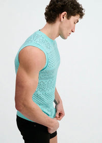 Pointelle Open Knit Vest (Mirage)