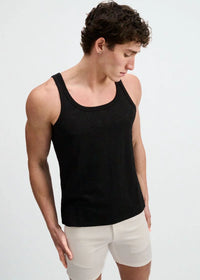 Floral Textured Knit Tank (Black)