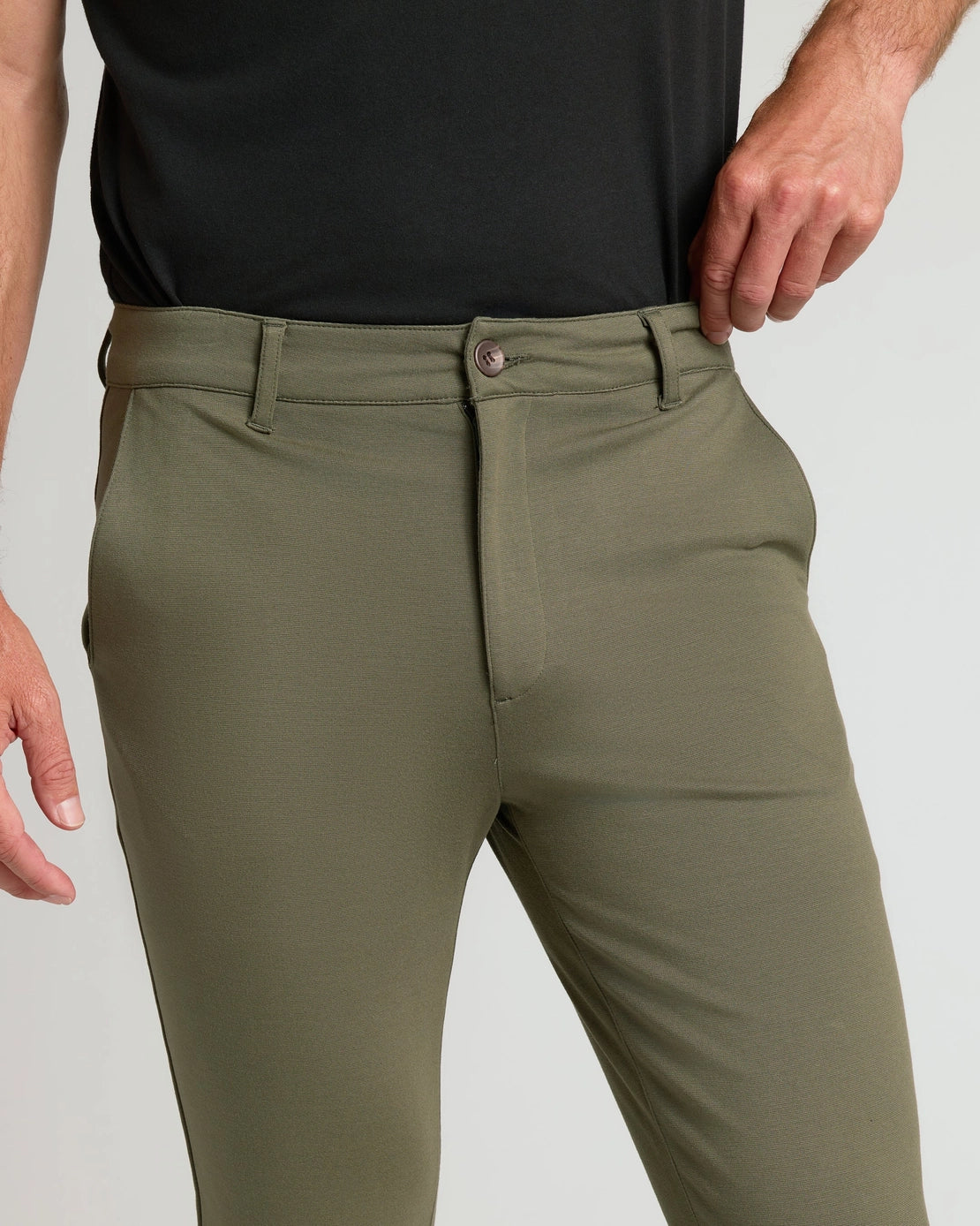 Slim Comfort Knit Chino (Military Green)