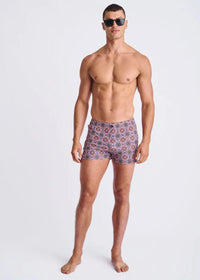 Printed Seersucker Swim Shorts (Blush/Coral)