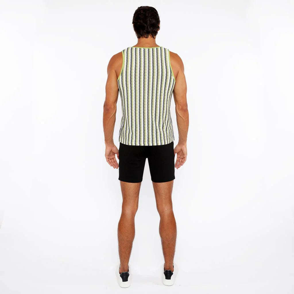 Open Knit Tank Top (Olive/Midnight)