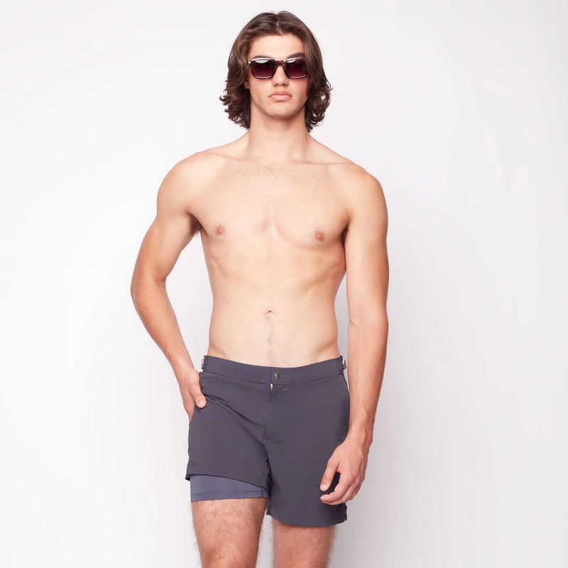 Lifeguard Swim Shorts w/Lining (Asphalt)