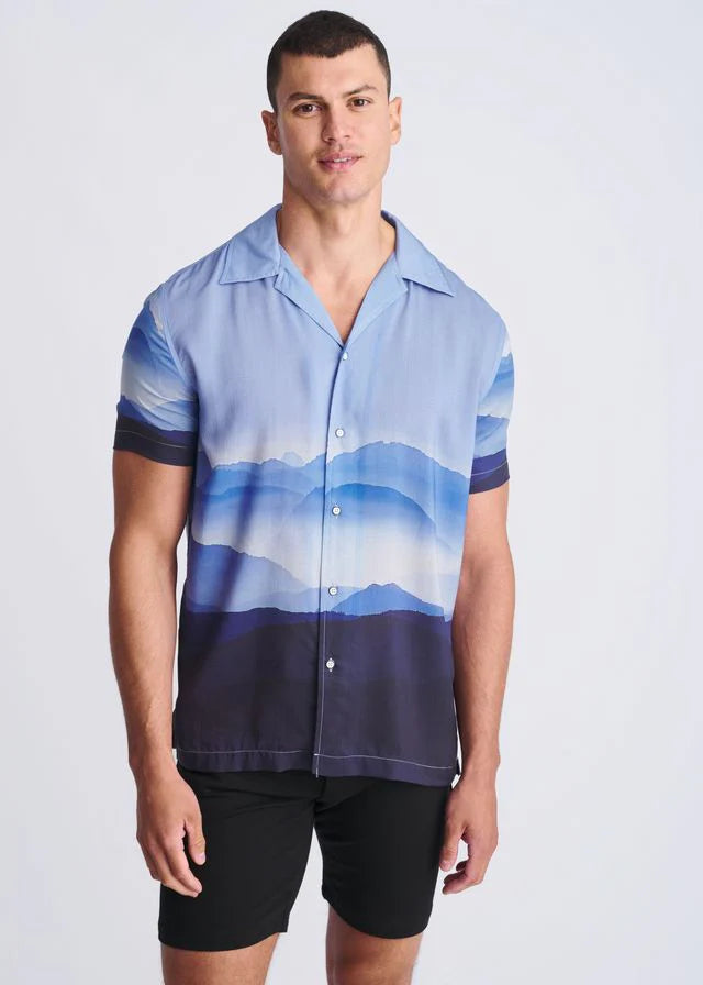 Woven Modal Border Shirt (Navy Cloud Range)
