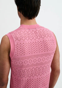 Pointelle Open Knit Vest (Crepe Pink)