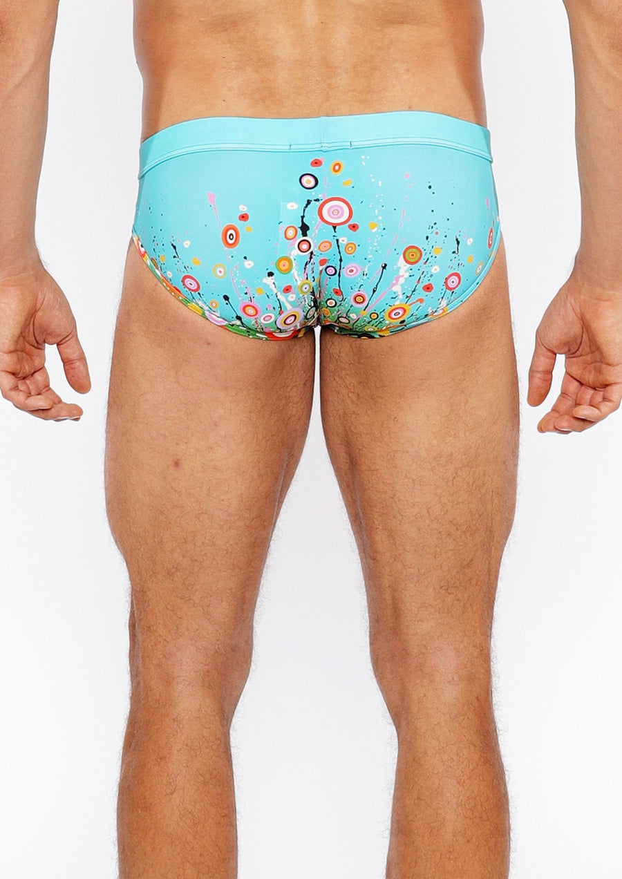 Printed Swim Brief (Sky Circle Burst)