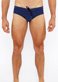 Pinstripe Swim Brief (Navy)