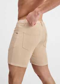 5" Stretch Knit Jean Short (Crust)