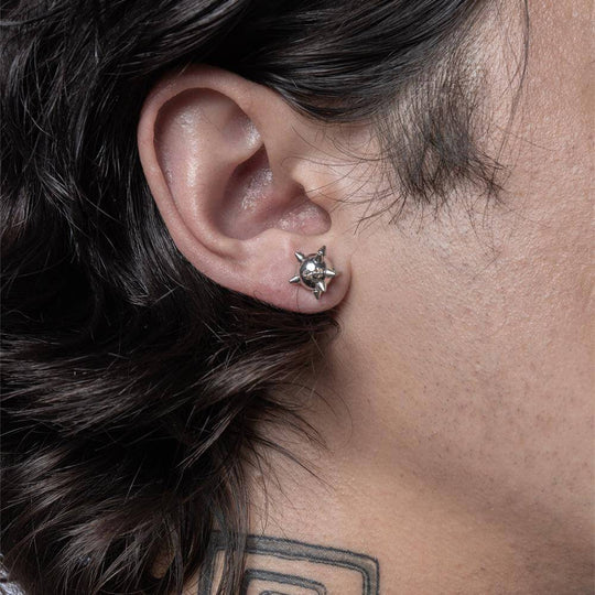 Spike Ball Stud Earring (Silver)