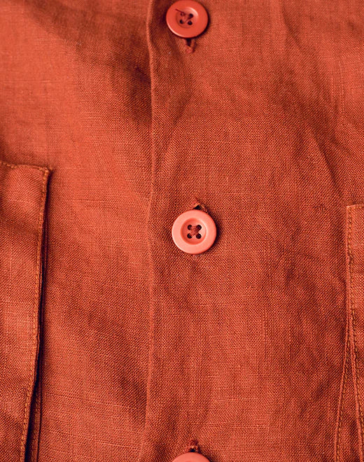 Cropped Linen Shirt (Bombay Brown)