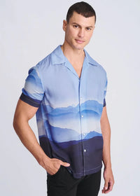 Woven Modal Border Shirt (Navy Cloud Range)