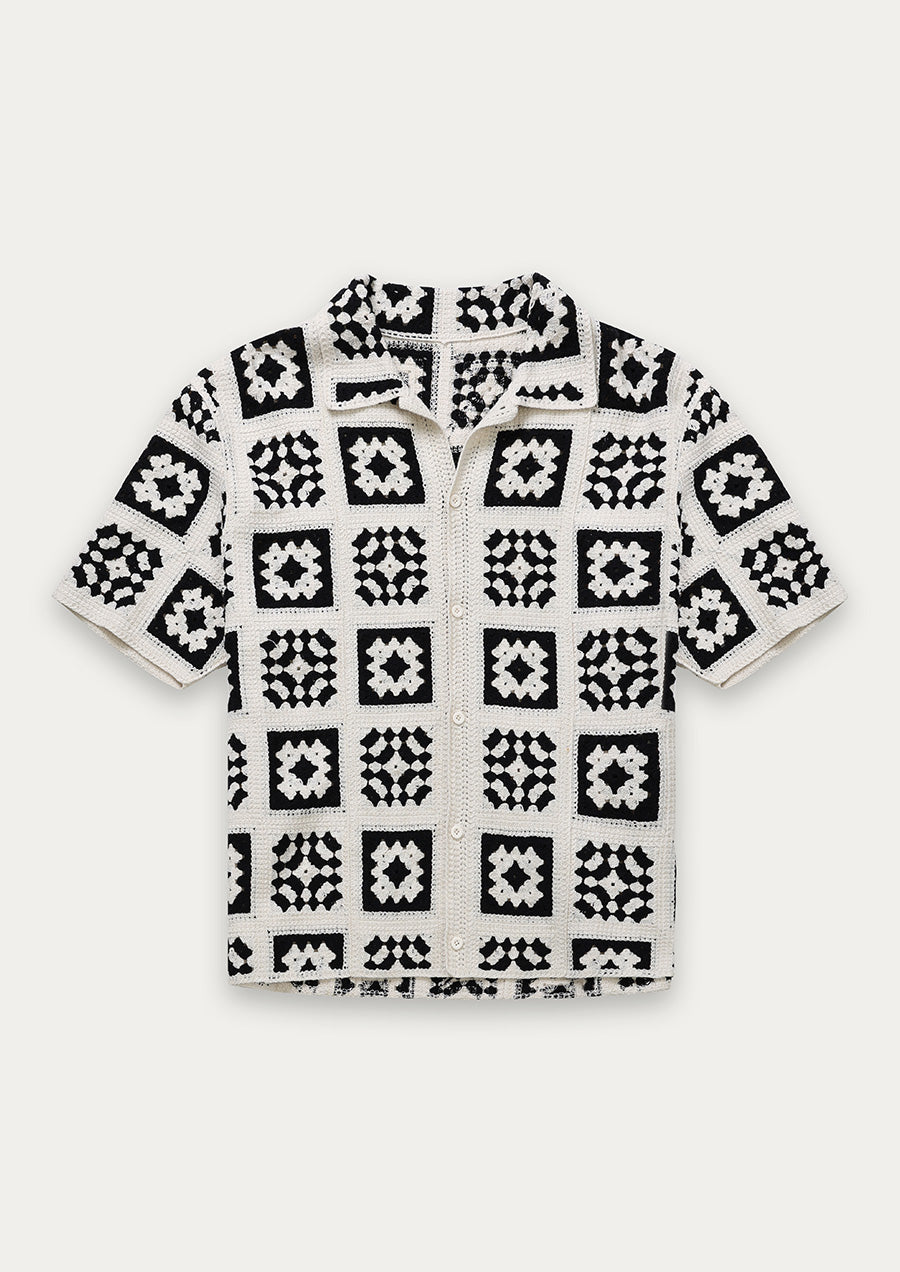 Knit Quilt Shirt (White)