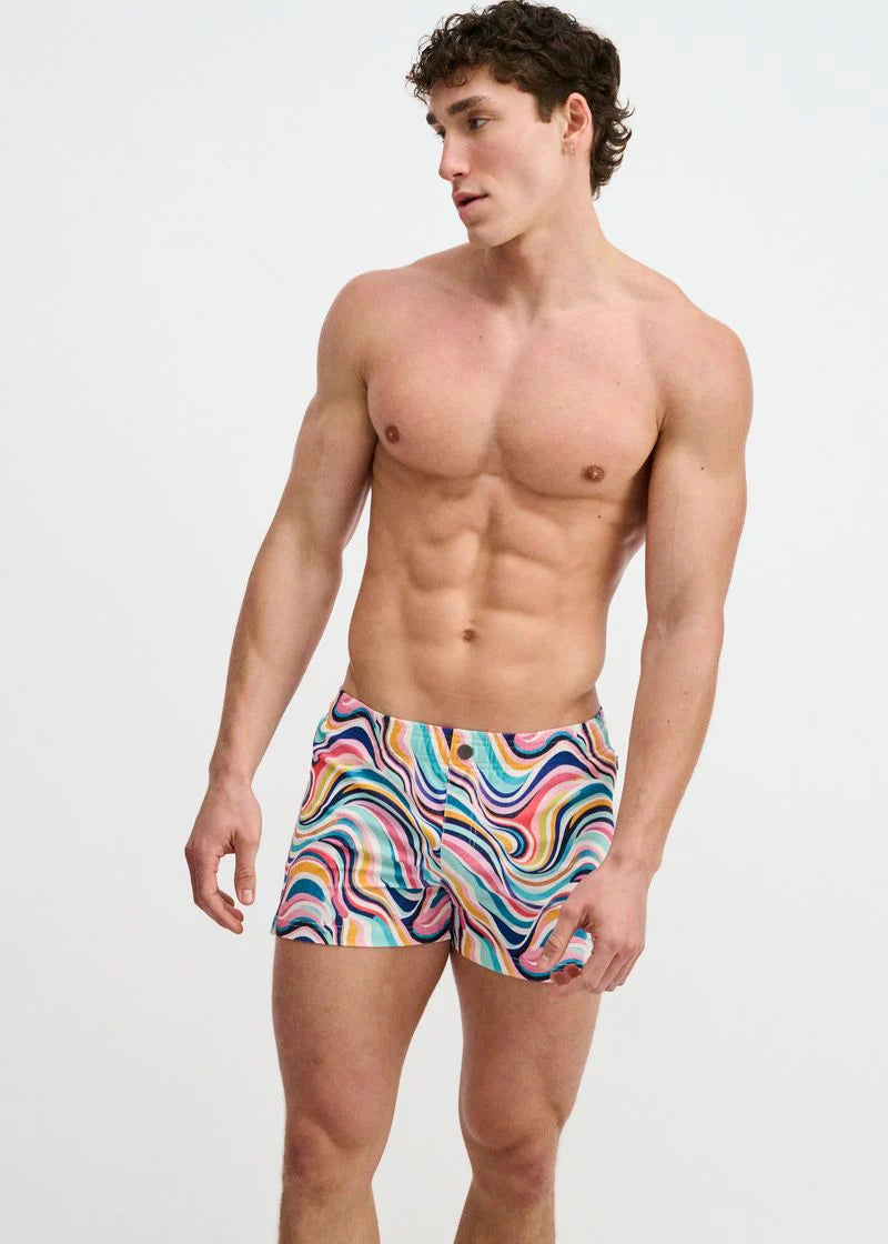 Printed Swim Short (Teal Swirls)