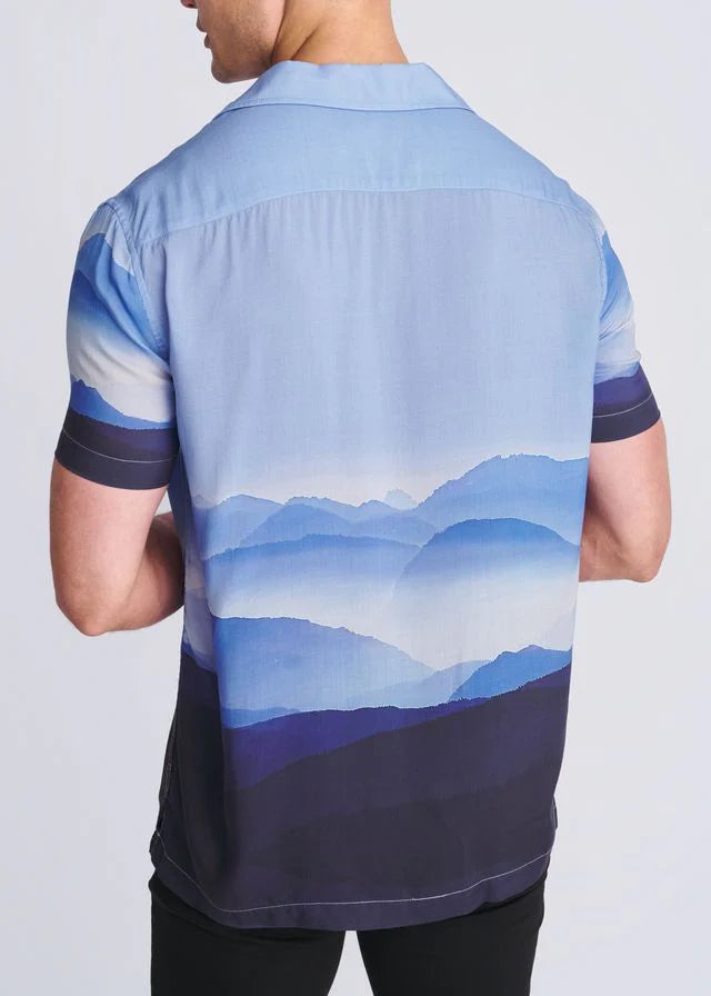 Woven Modal Border Shirt (Navy Cloud Range)