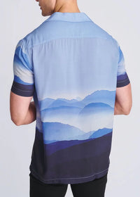 Woven Modal Border Shirt (Navy Cloud Range)