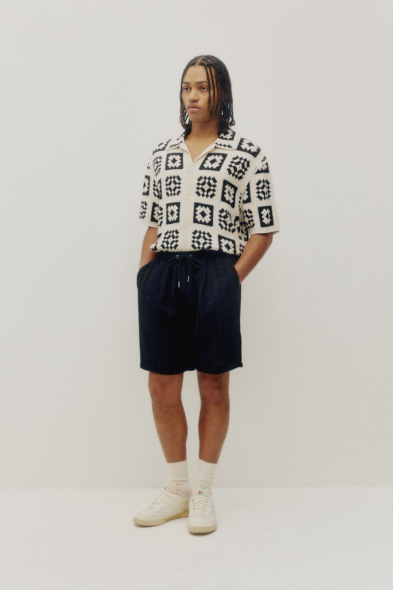 Knit Quilt Shirt (White)