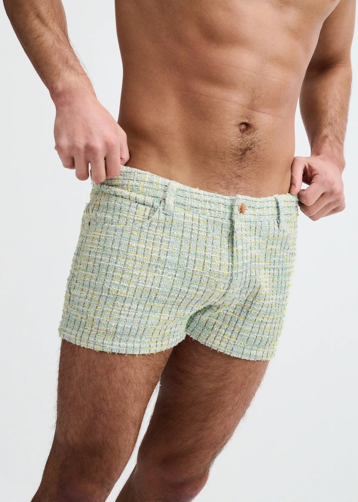 3" Tweed Look Jacquard Knit Shorts (Weed)