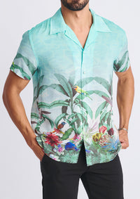 Woven Modal Border Shirt (Ocean Green Tropic)