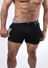 Romey Black Leopard Short