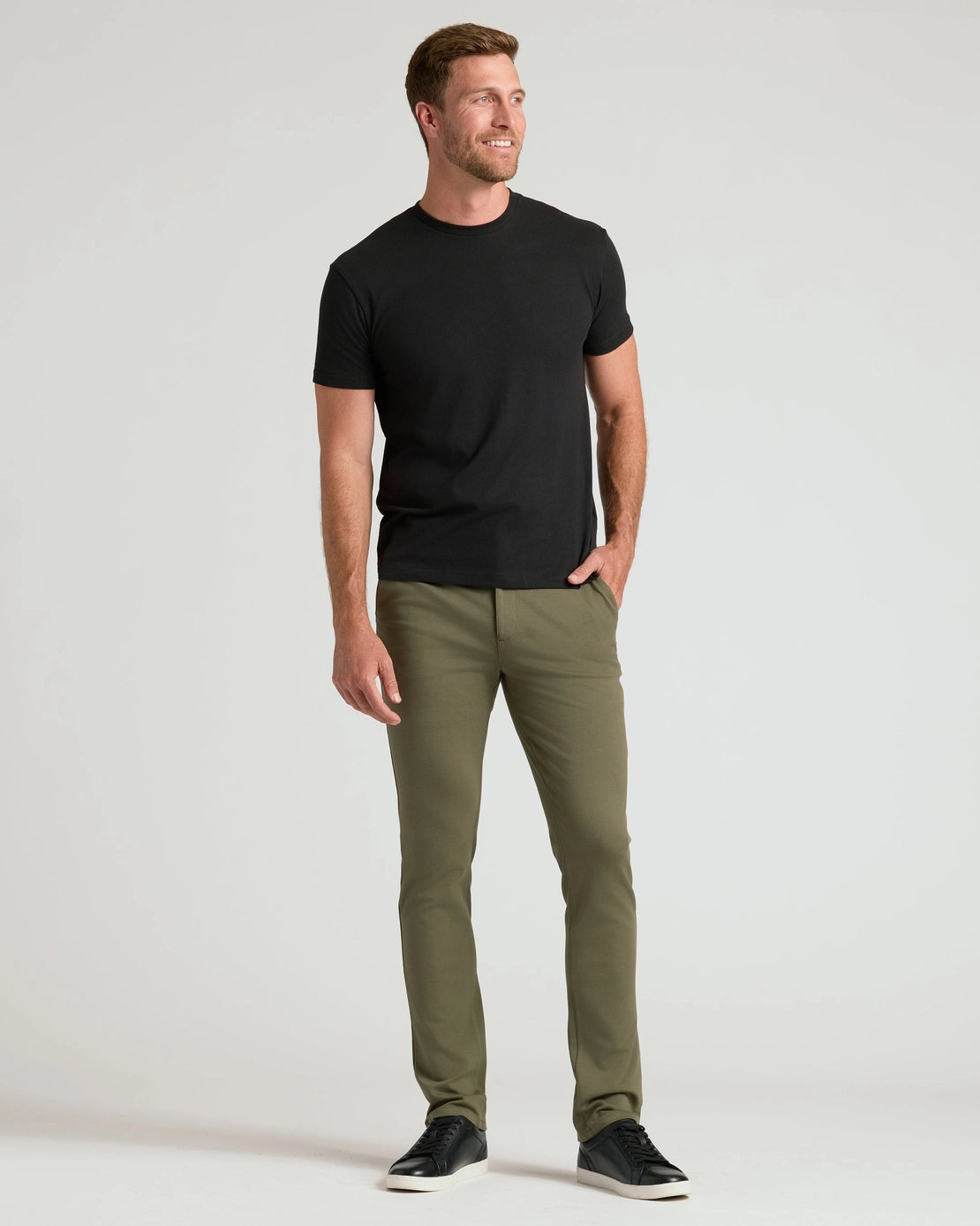 Slim Comfort Knit Chino (Military Green)