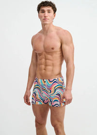 Printed Swim Short (Teal Swirls)