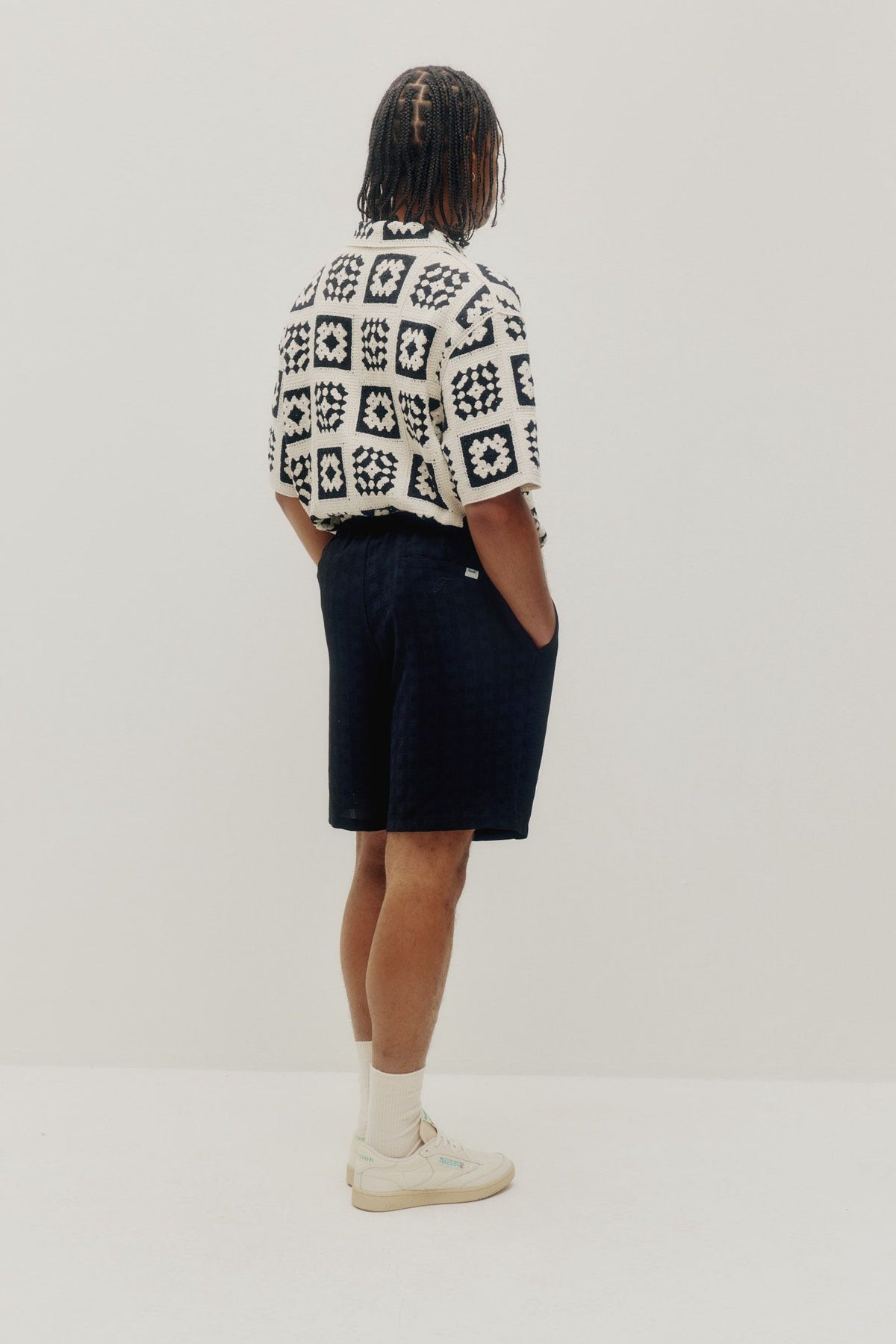 Knit Quilt Shirt (White)