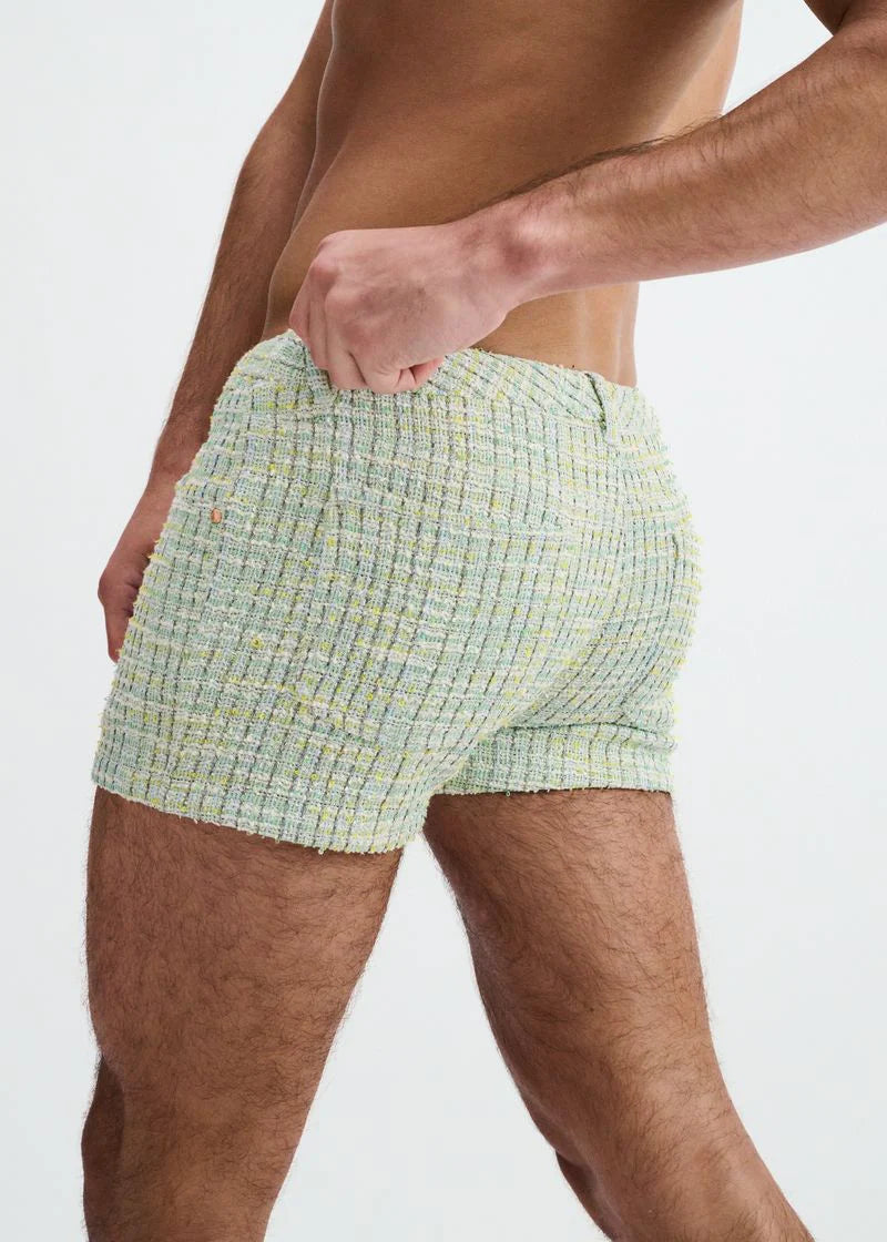 3" Tweed Look Jacquard Knit Shorts (Weed)