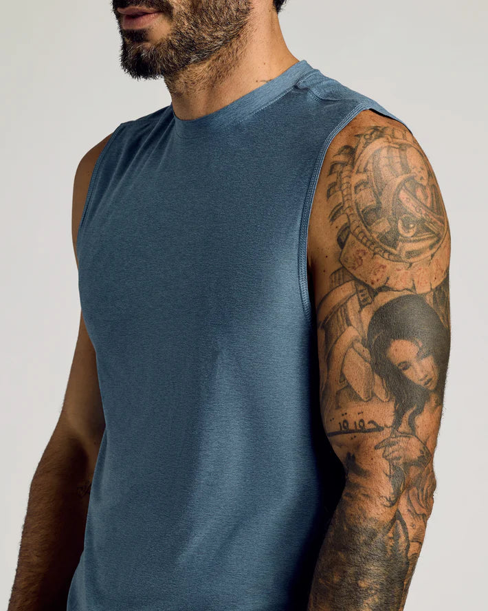Sleeveless Active Muscle Tee (Baltic)