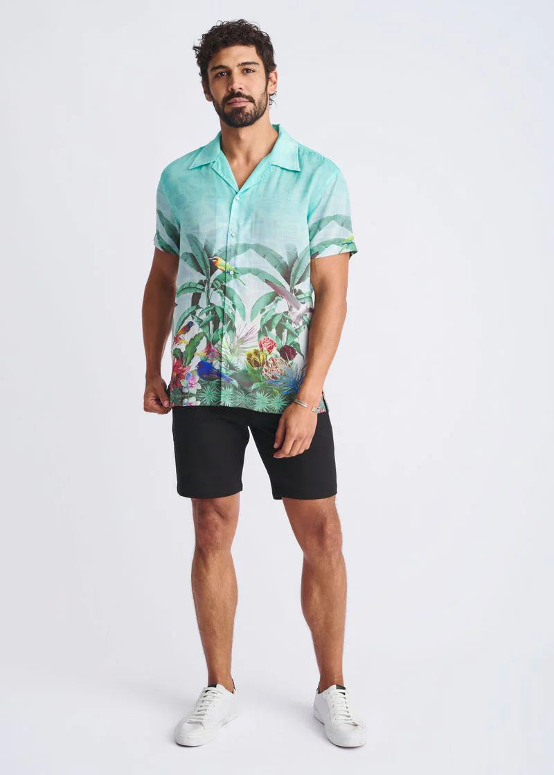 Woven Modal Border Shirt (Ocean Green Tropic)