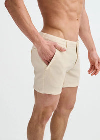 Textured Knit Chino Shorts (Ecru)