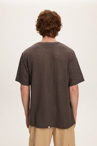 Crochet Jersey Tee (Charcoal)