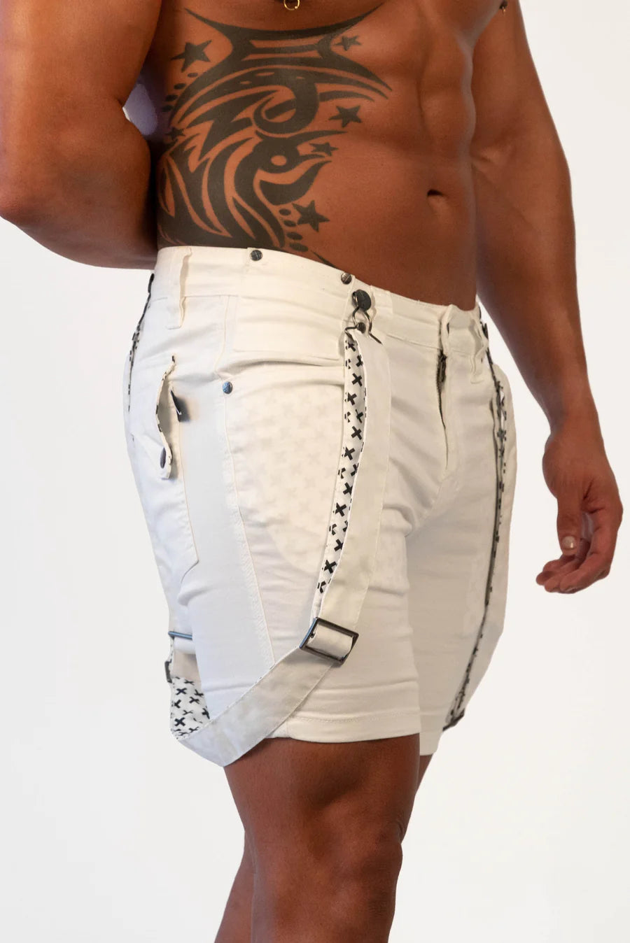 Wade Strapped Shorts (White)